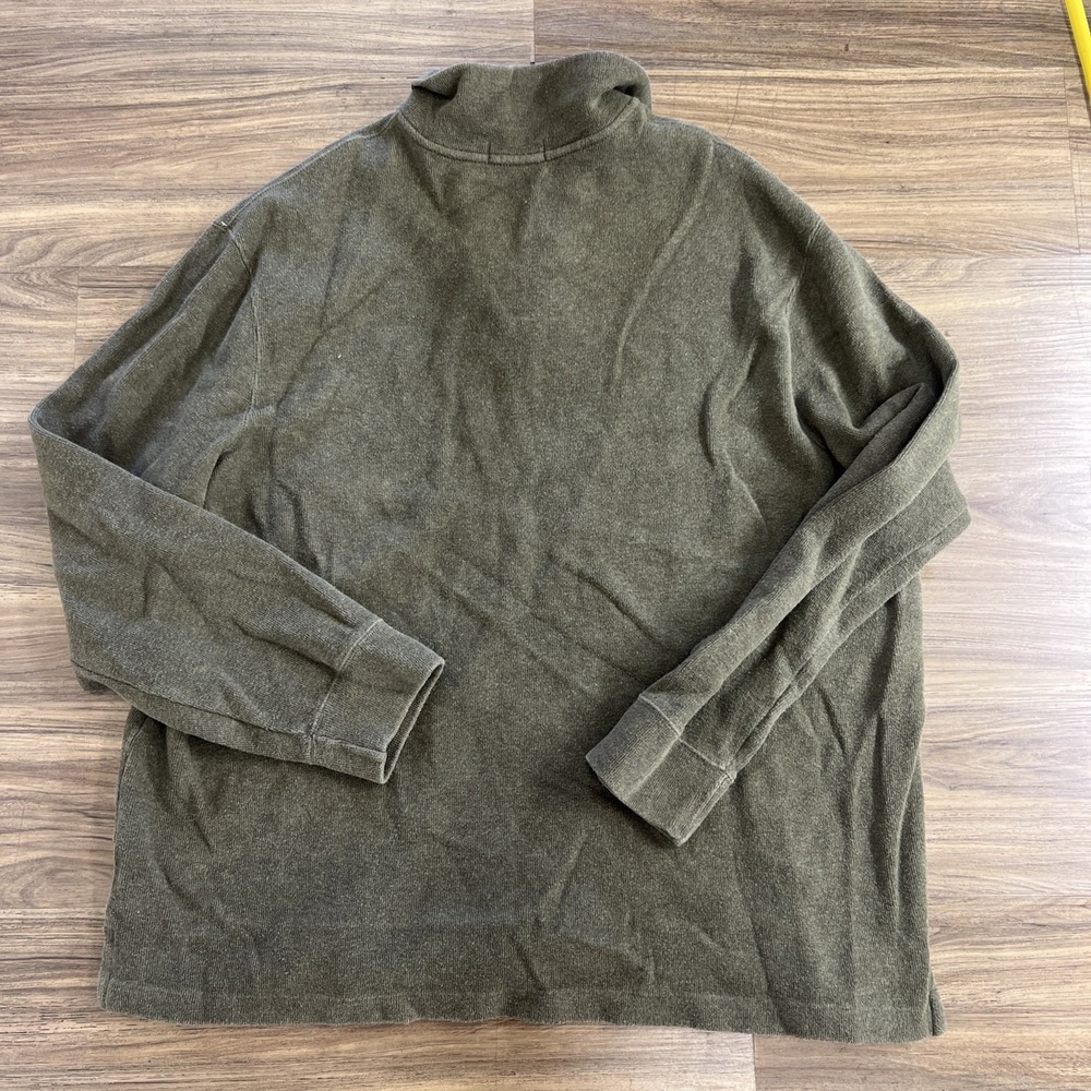 Vintage Polo Ralph Lauren Men's Olive 1/4 Zip Cotton Pullover Size XXL - Picture 7 of 8